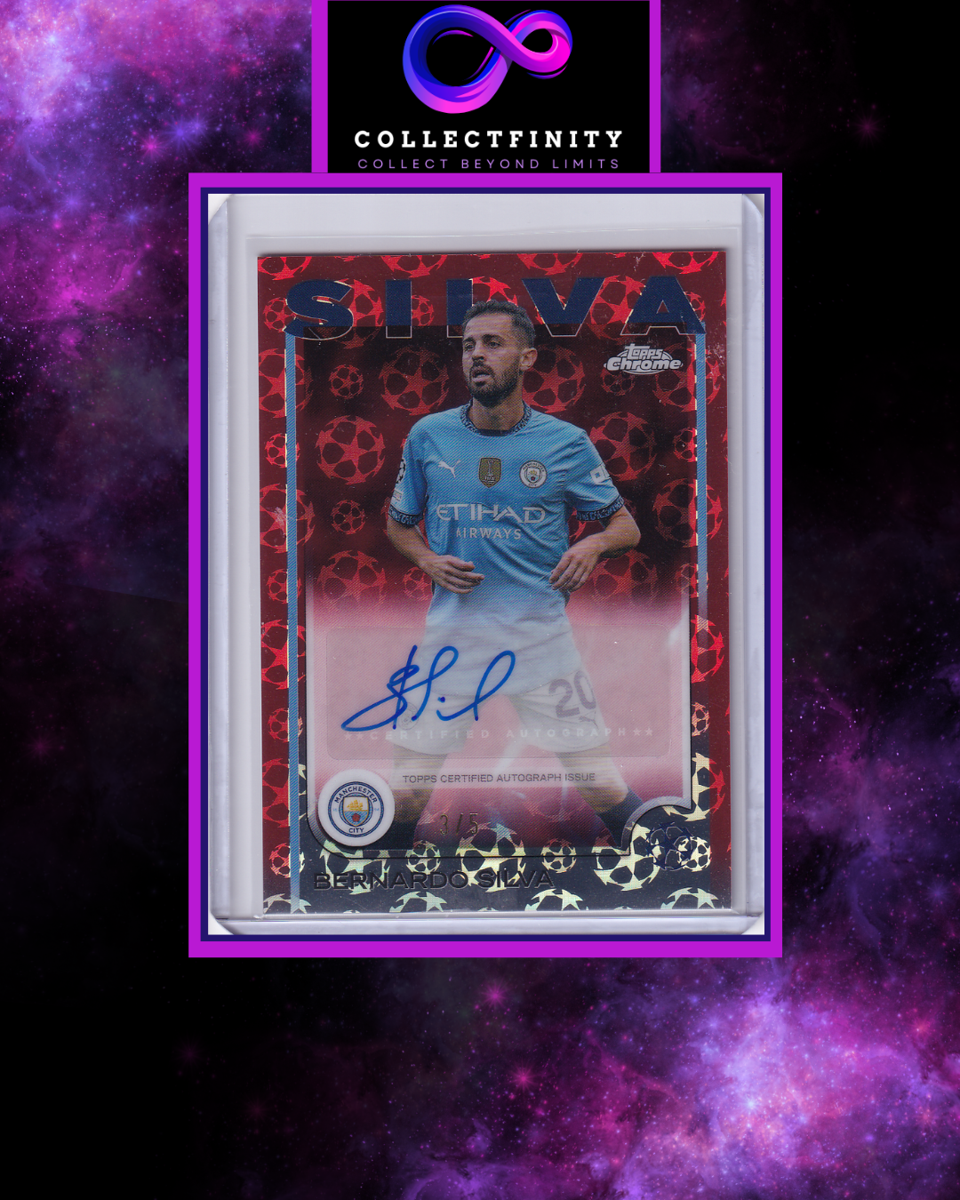 2024-25 Topps Chrome UCC Bernardo Silva Logofractor Autograph /5