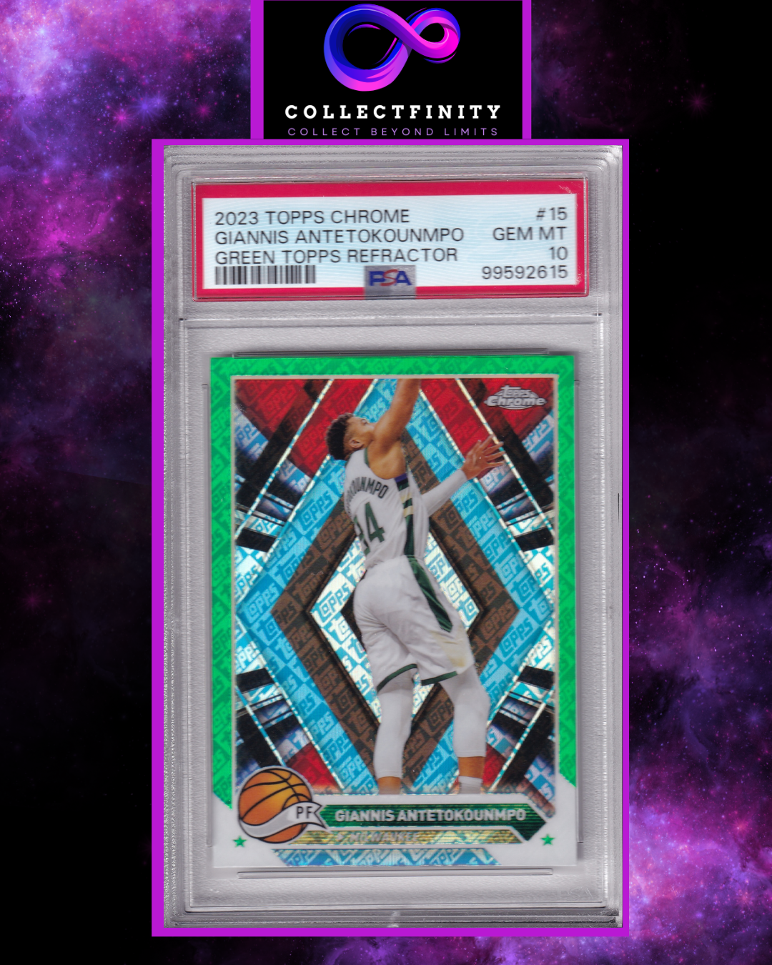 Topps Chrome 2023 Giannis Antetokounmpo Green Refractor