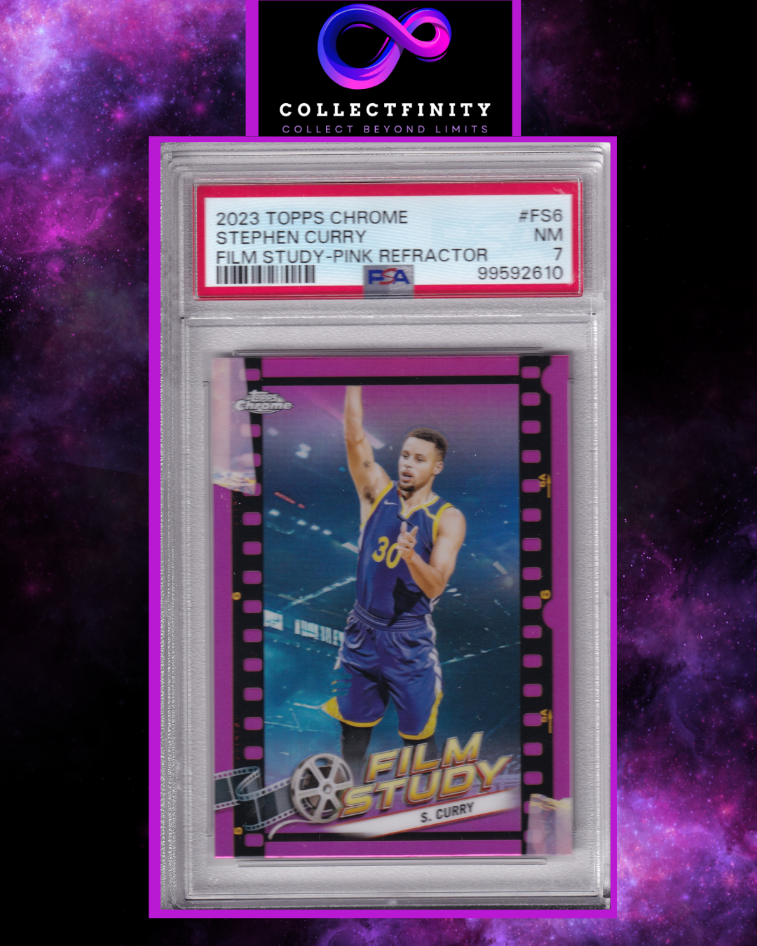 Topps Chrome 2023 Stephen Curry Film Study Pink Refractor