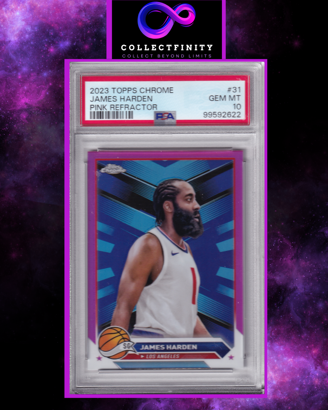 Topps Chrome 2023 James Harden Pink Refractor