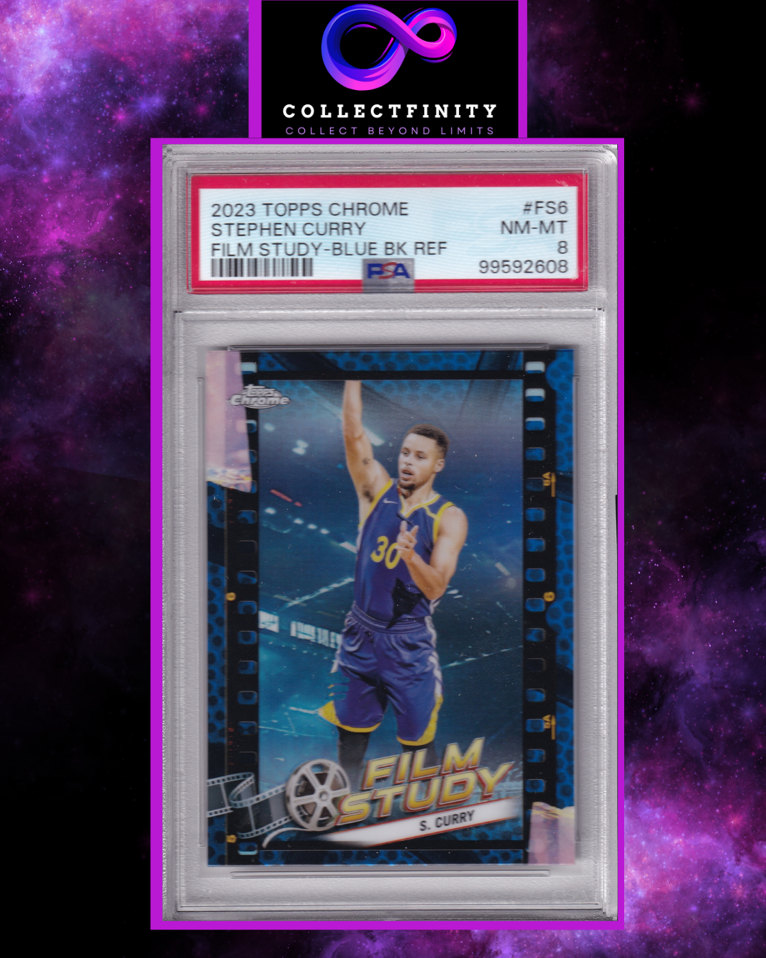 Topps Chrome 2023 Stephen Curry Film Study Blue Refractor