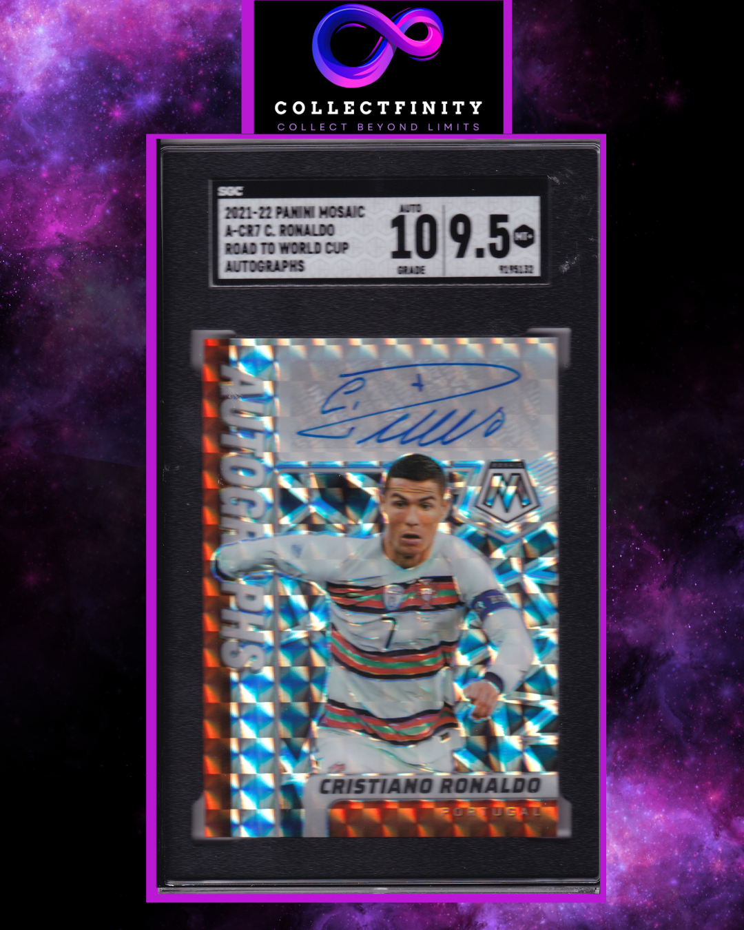 2021-22 Panini Mosaic Cristiano Ronaldo Road To World Cup Autographs