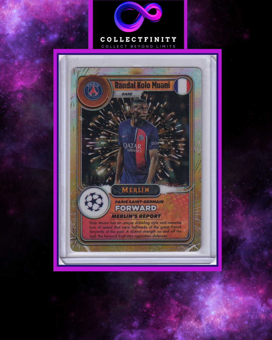 2023-24 Topps Merlin Randal Kolo Muani Gamer´s Report /50
