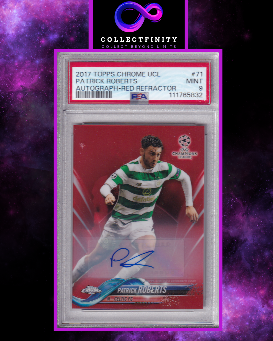2017 Topps Chrome Patrick Roberts Autograph Red /10 PSA 9