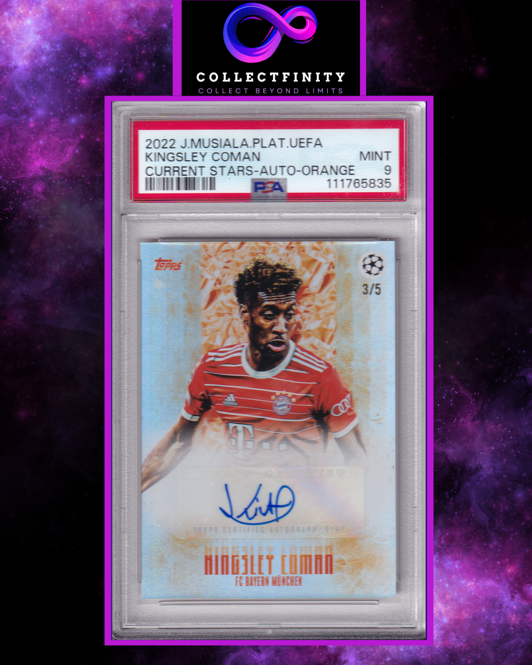 2022 Jamal Musiala Platinum Curated Set Kingsley Coman Current Stars Autograph /5 PSA 9