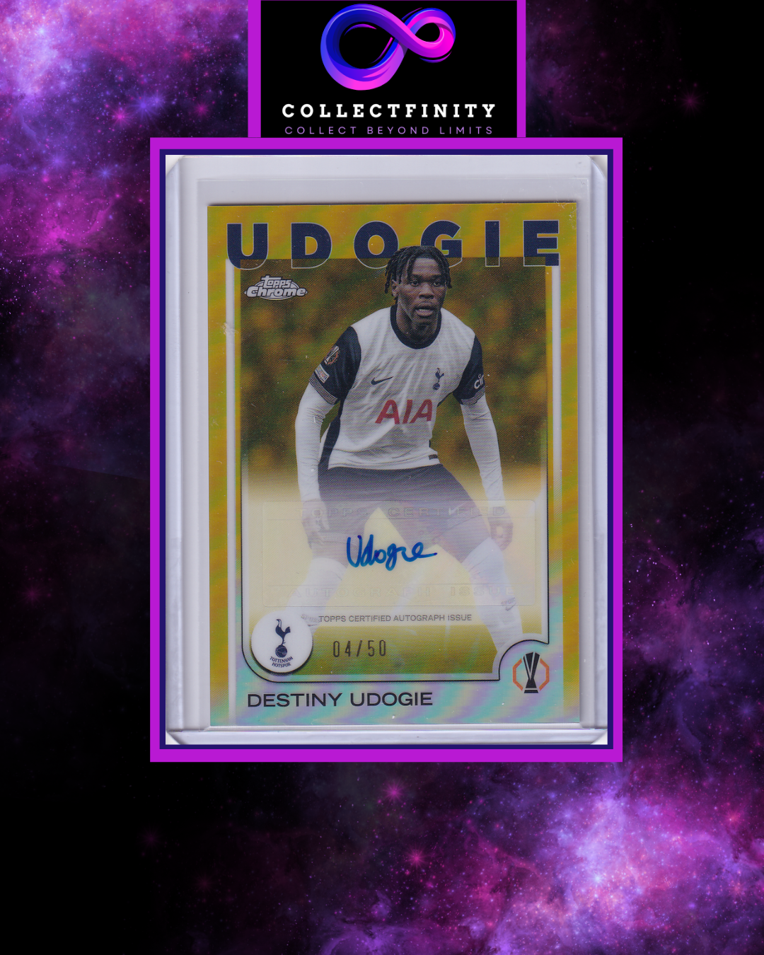 2024-25 Topps Chrome UCC Destiny Udogie Autograph /50