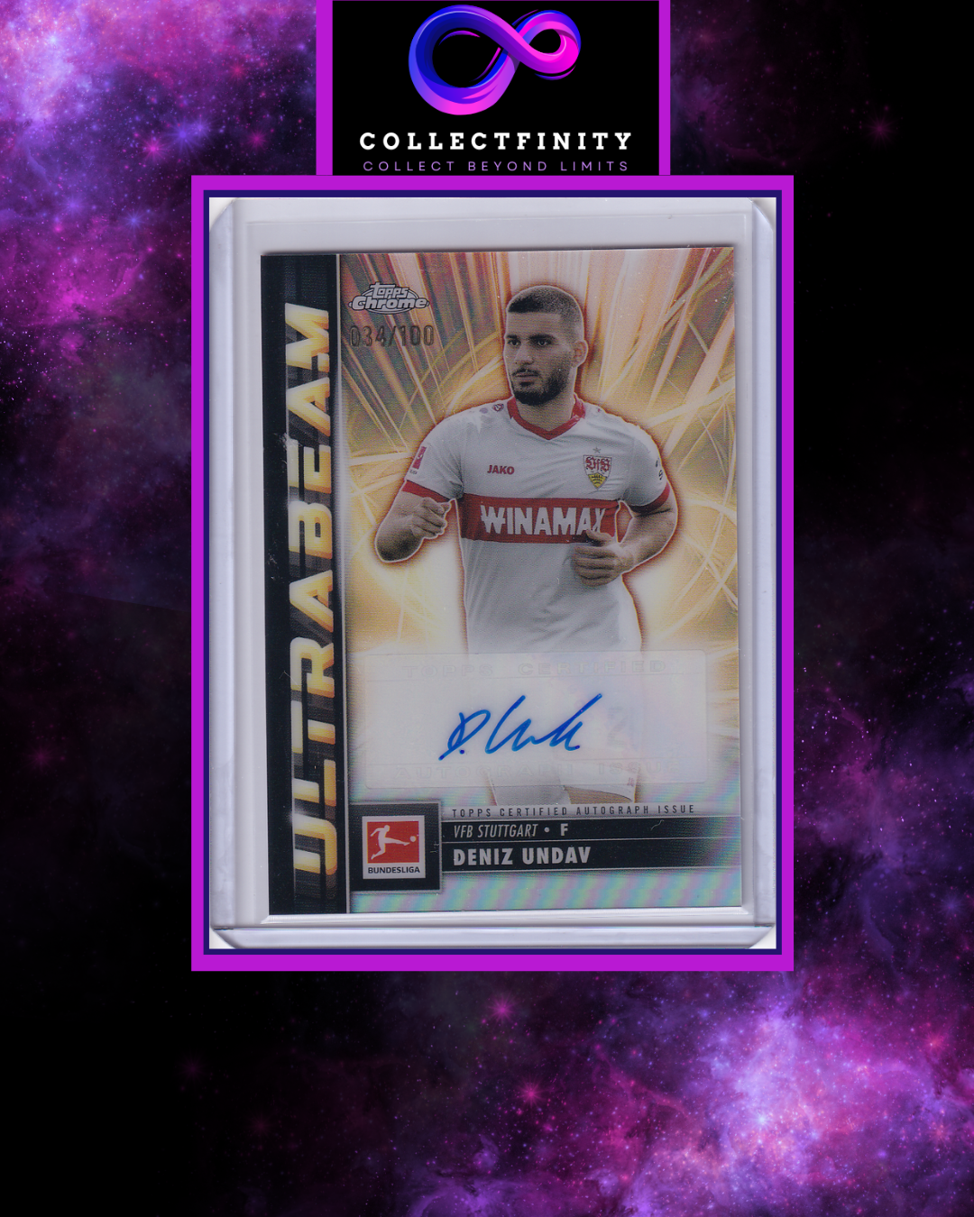 2024-25 Topps Chrome Bundesliga Deniz Undav Ultrabeam Autograph /100