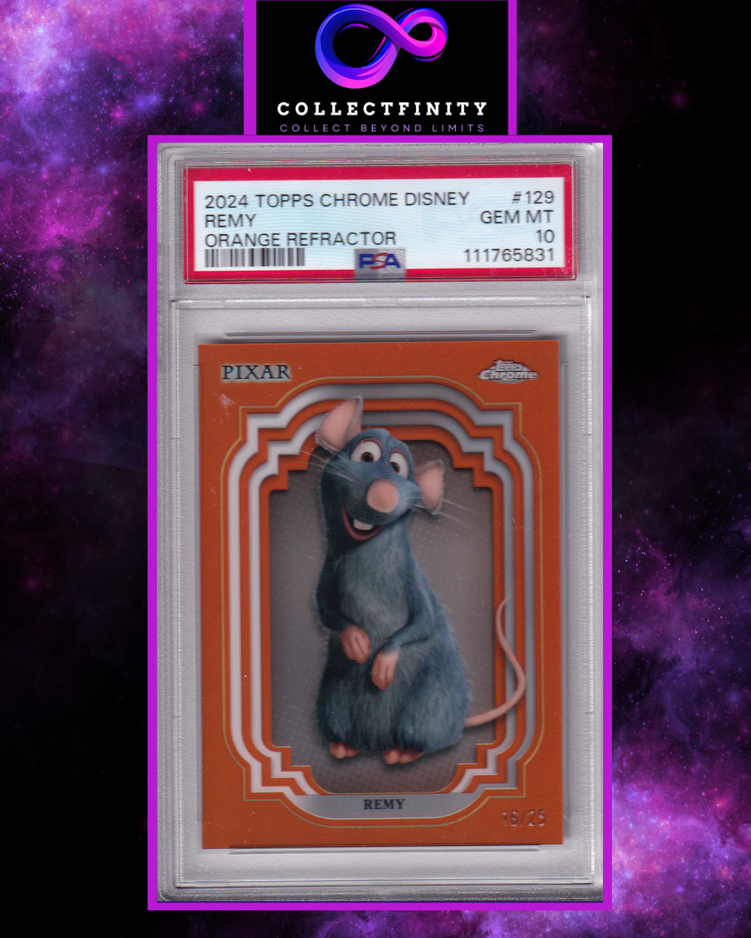 2024 Topps Chrome Disney Remy /25 PSA 10