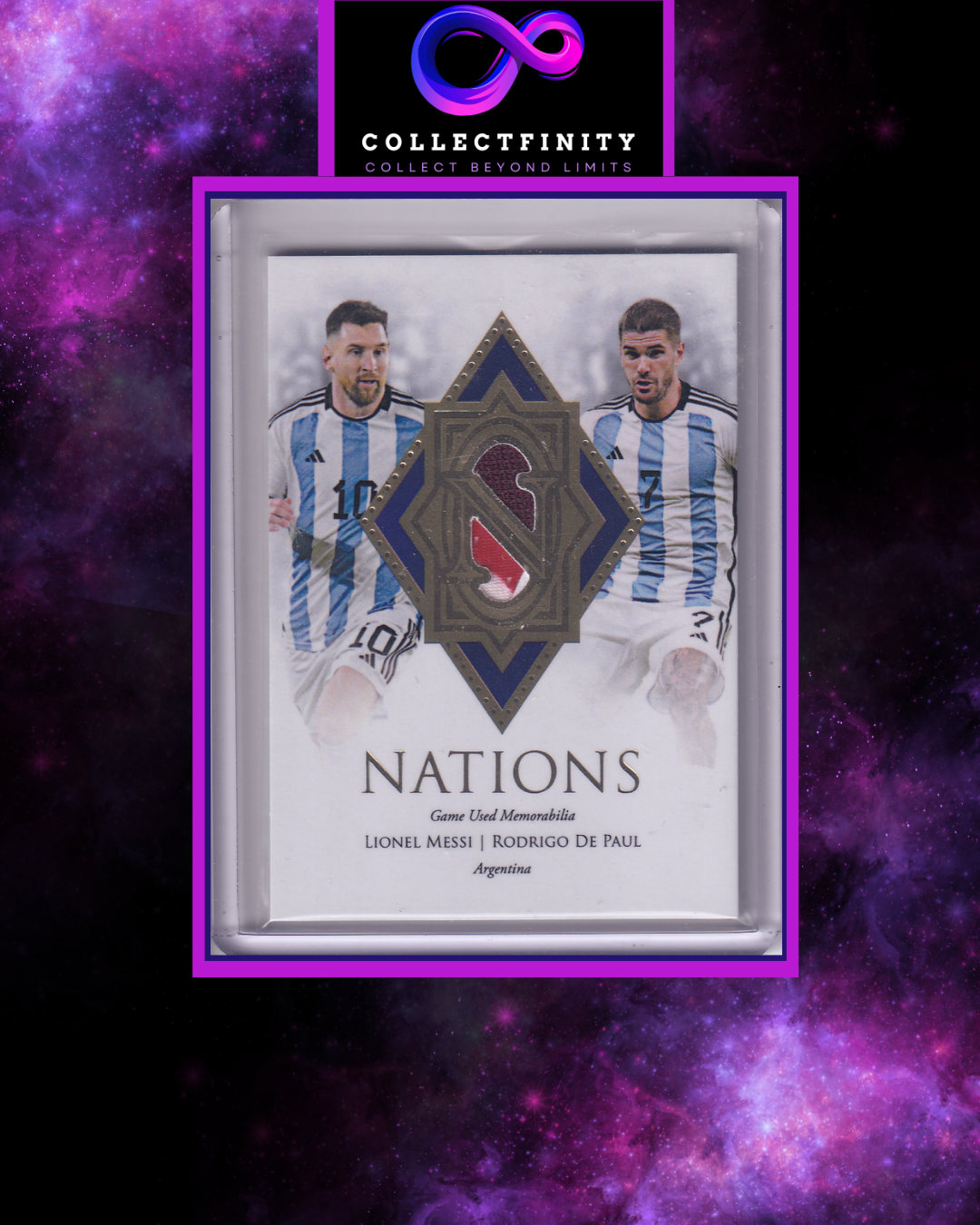 2024 Futera Unique Messi/De Paul Nations Dual Patch /19