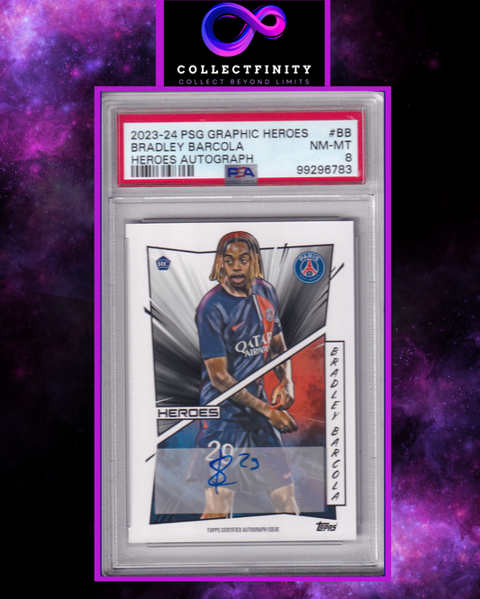 2023-24 PSG Graphic Heroes Bradley Barcola Heroes Autograph