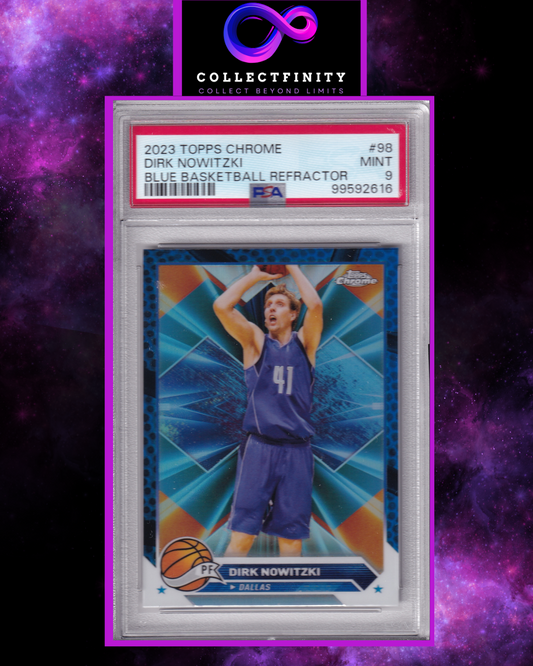 Topps Chrome 2023 Dirk Nowitzki Blue Refractor